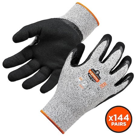 Ergodyne Nitrile-Coated CR Gloves, Gray, L 144 PK 17884